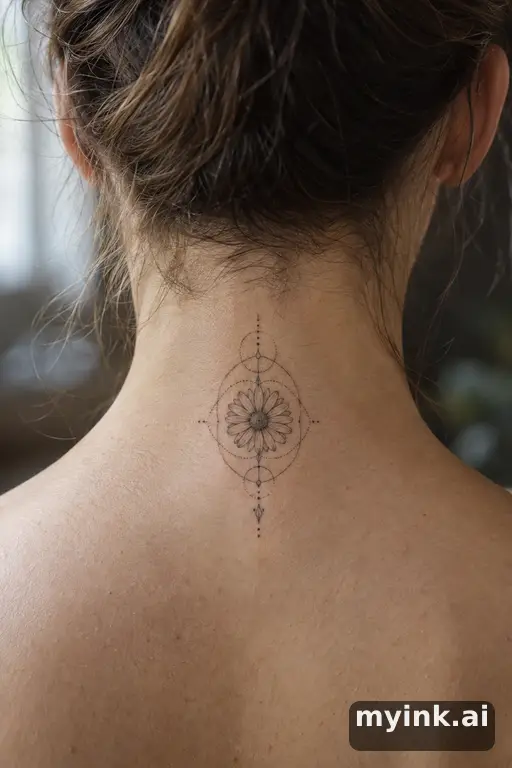 Daisy — Geometric Small Tattoo reference image