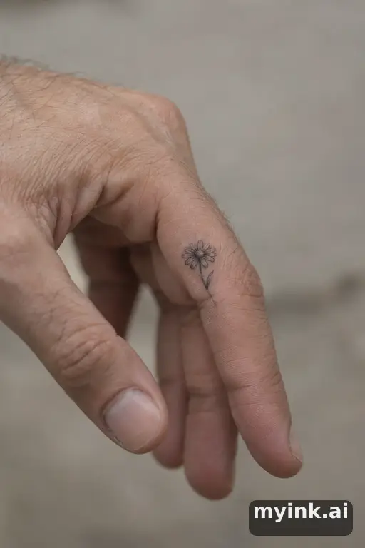 Daisy — Fine Line Small Tattoo reference image