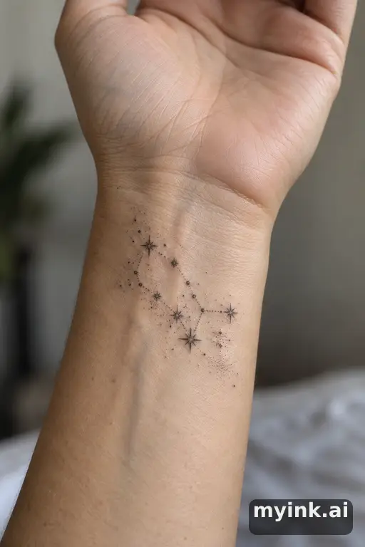 Star constellation — Dotwork Wrist Tattoo reference image