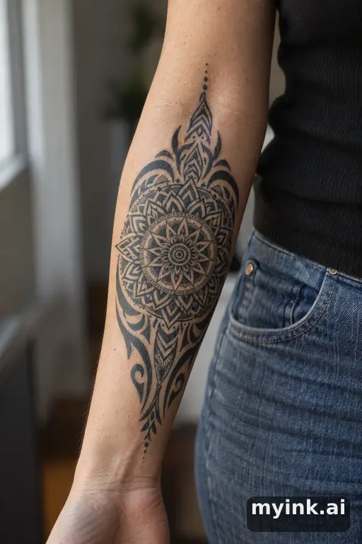 Mandala — Tribal Forearm Tattoo reference image