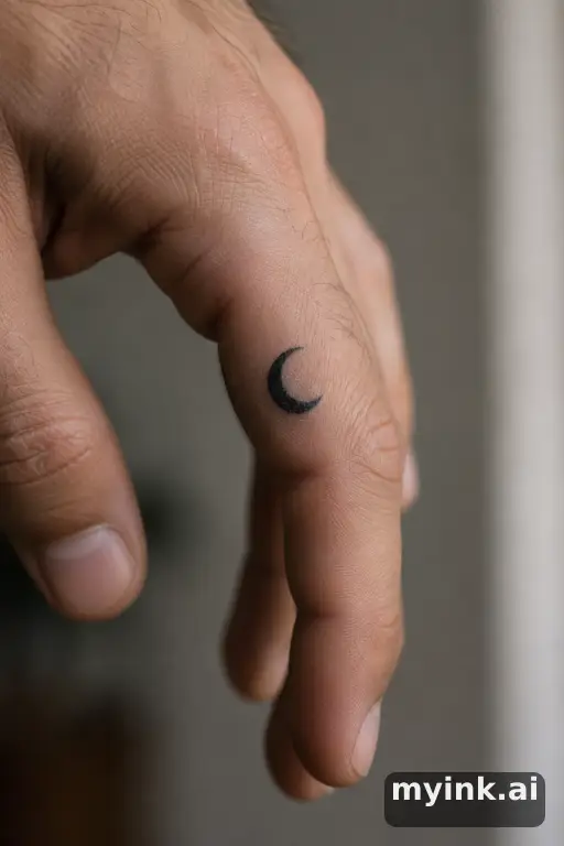 Crescent moon — Blackwork Small Tattoo reference image