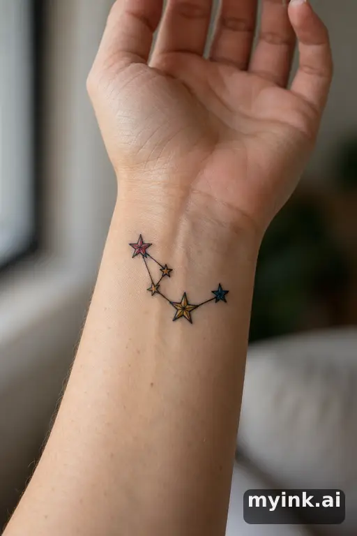 Star constellation — Traditional Wrist Tattoo reference image