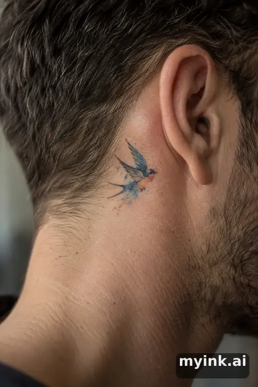 Small swallow — Watercolor Small Tattoo reference image