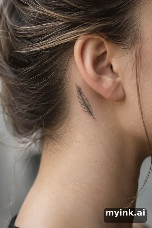 Small feather — Minimalist Small Tattoo reference image