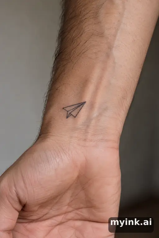 Paper plane — Minimalist Small Tattoo reference image