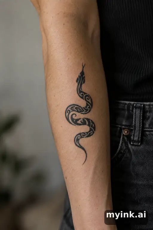 Small snake — Tribal Tattoo for Women reference image