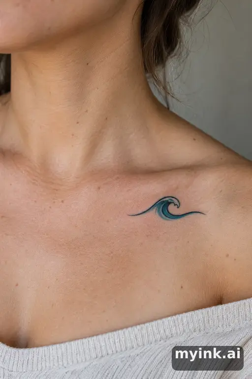 Single-line wave — Traditional Small Tattoo reference image