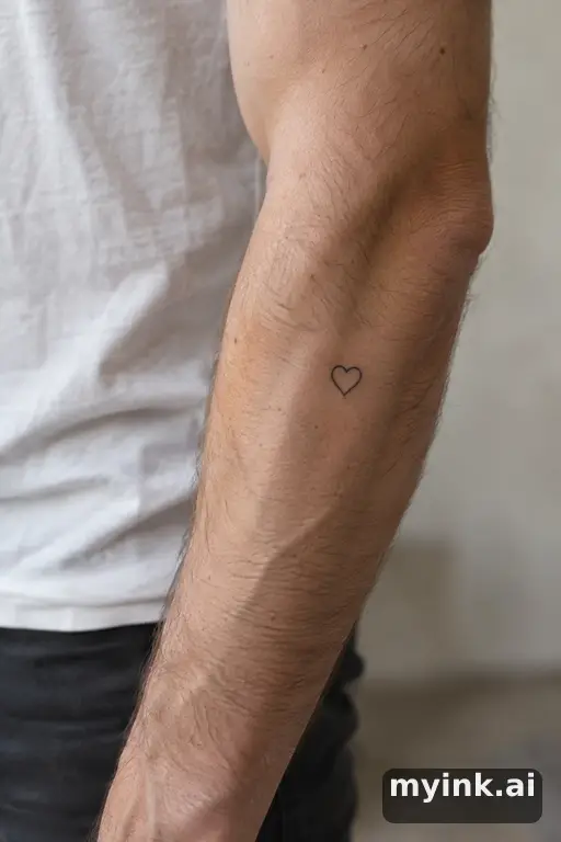 Small heart outline — Minimalist Forearm Tattoo reference image