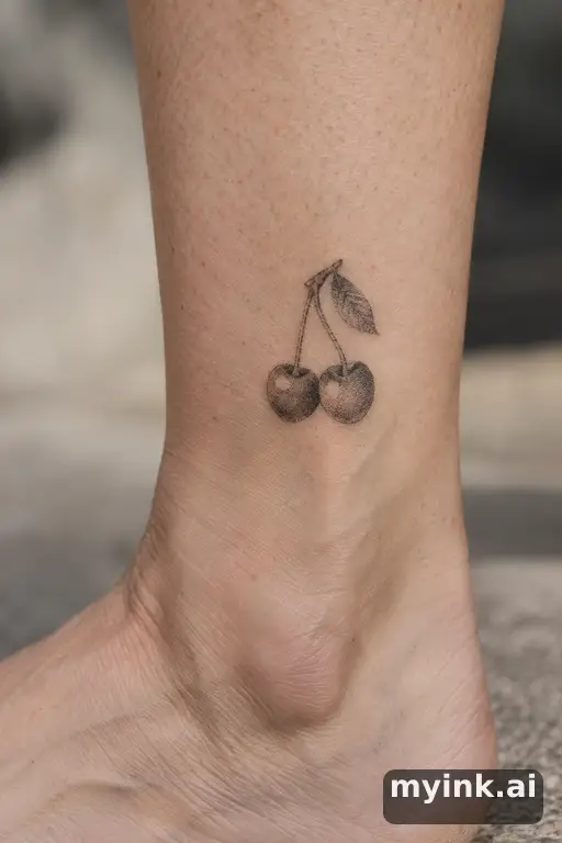 Cherry pair — Dotwork Small Tattoo reference image