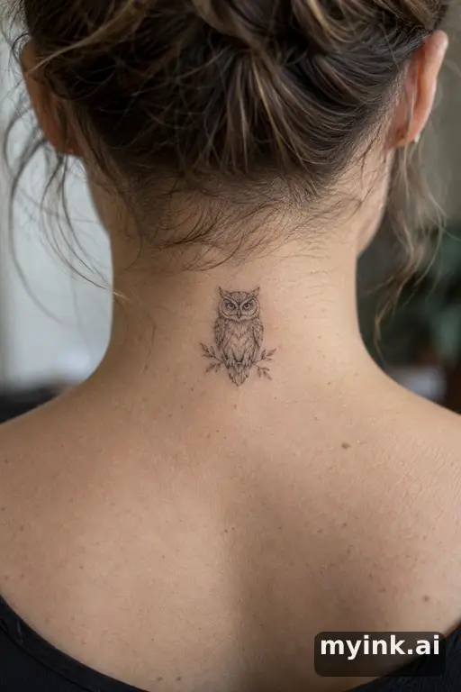 Owl — Fine Line Tattoo reference image