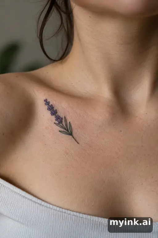Sprig of lavender — Traditional Small Tattoo reference image