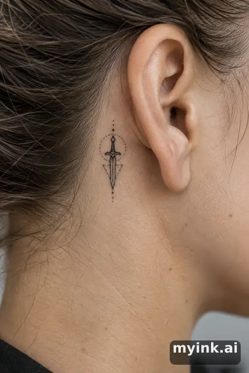Small dagger — Geometric Small Tattoo reference image