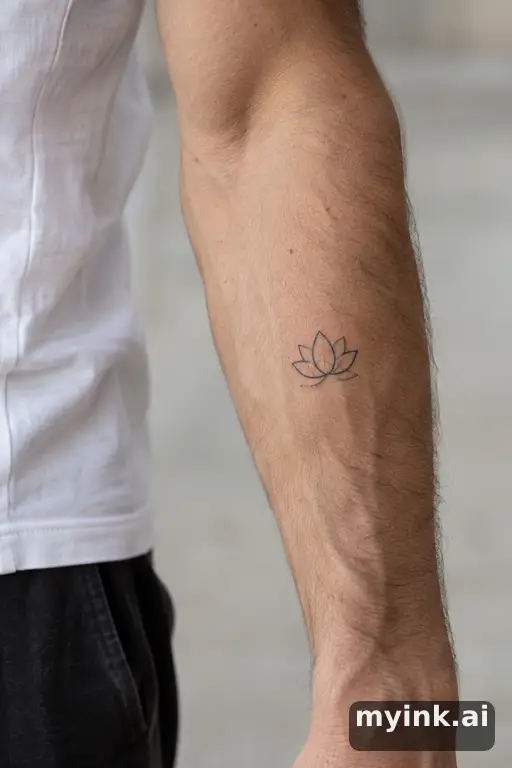 Little lotus — Minimalist Forearm Tattoo reference image
