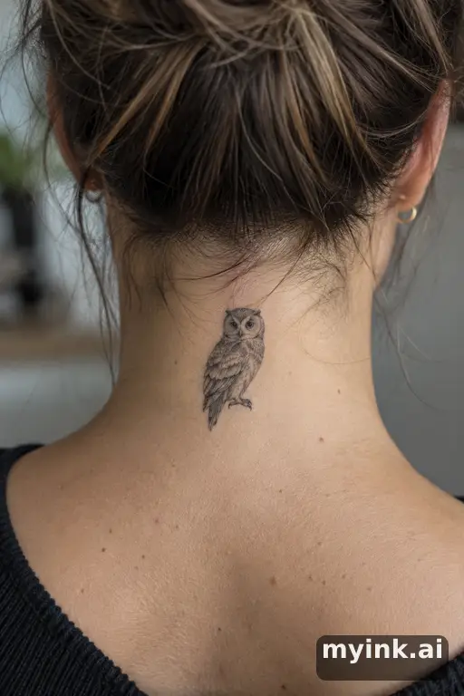 Owl — Fine Line Tattoo reference image