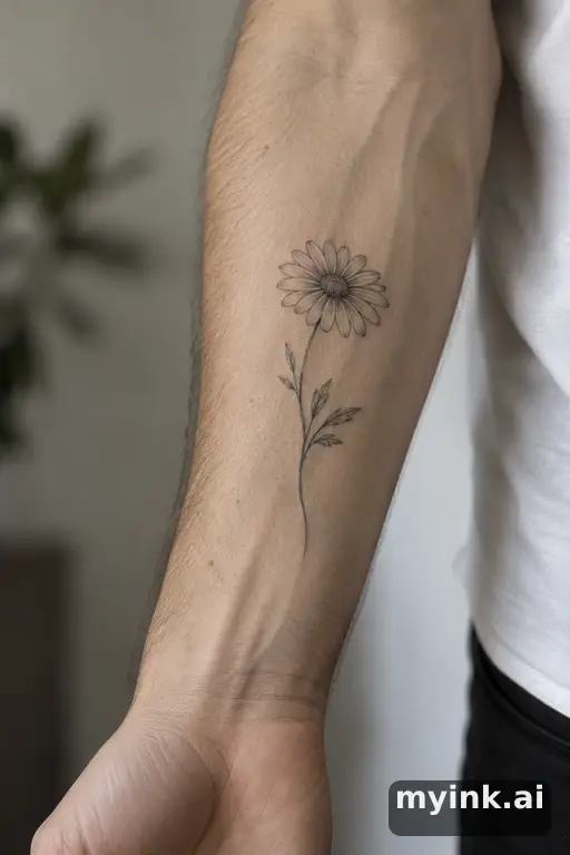 Daisy — Fine Line Tattoo reference image