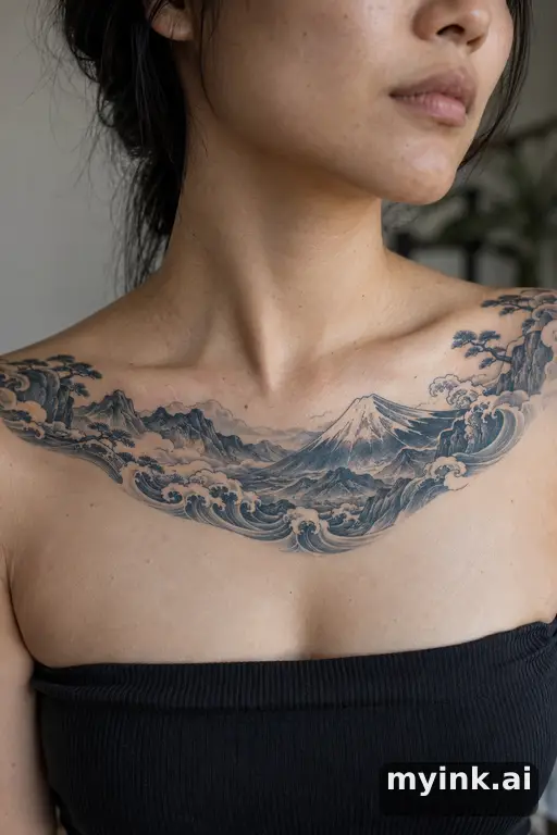 Mountain landscape — Japanese Tattoo for Women reference image
