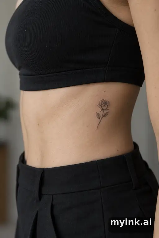 Tiny rose — Fine Line Small Tattoo reference image