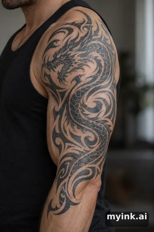 Dragon β Tribal Masculine Tattoo reference image