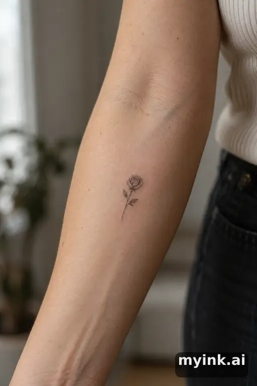 Tiny rose — Fine Line Tattoo reference image