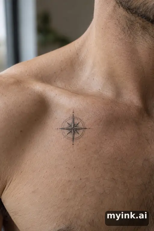 Tiny compass — Geometric Small Tattoo reference image