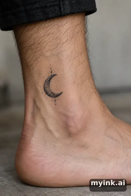 Crescent moon — Dotwork Small Tattoo reference image