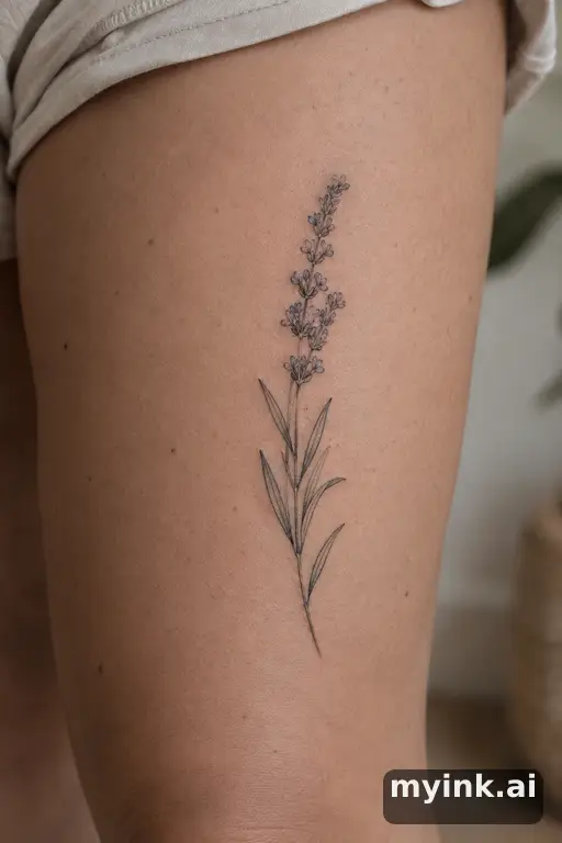 Sprig of lavender — Fine Line Tattoo for Women reference image