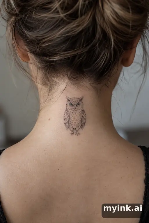 Owl — Fine Line Tattoo reference image