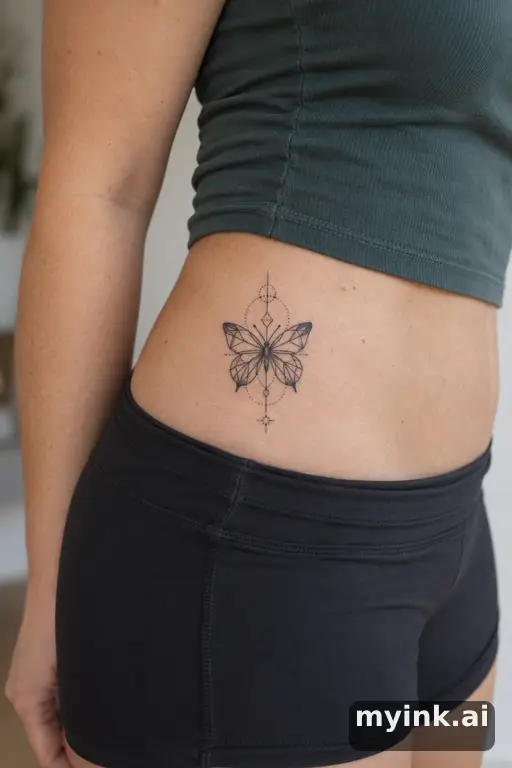 Small butterfly — Geometric Tattoo for Women reference image