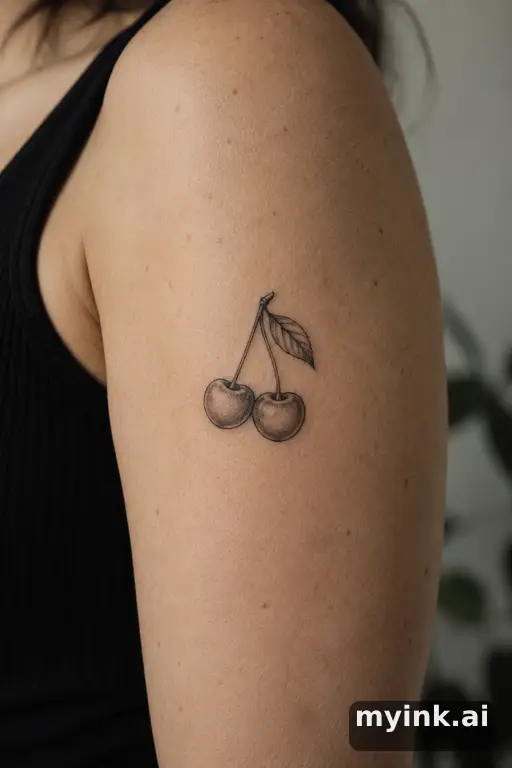 Cherry pair — Fine Line Tattoo reference image