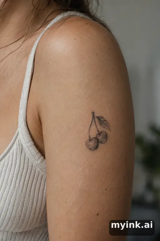 Cherry pair — Fine Line Tattoo reference image
