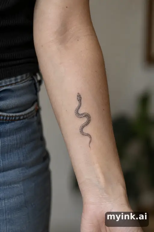 Small snake — Dotwork Small Tattoo reference image