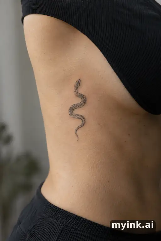 Snake tattoo idea: Small snake — Dotwork Small Tattoo reference image