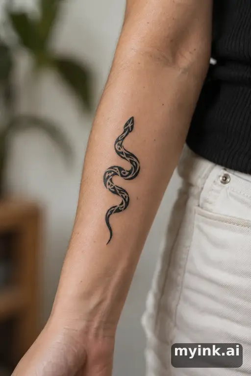 Small snake — Tribal Tattoo for Women reference image