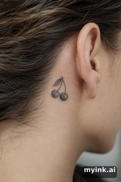 Cherry pair — Dotwork Small Tattoo reference image