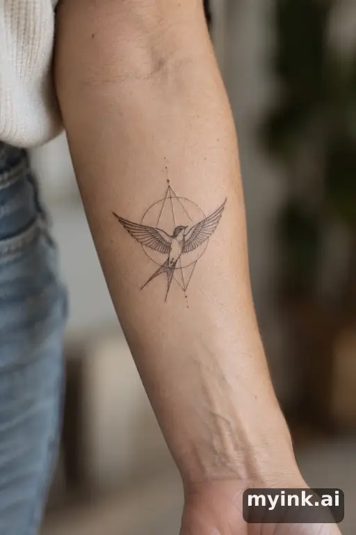 Small swallow — Geometric Small Tattoo reference image