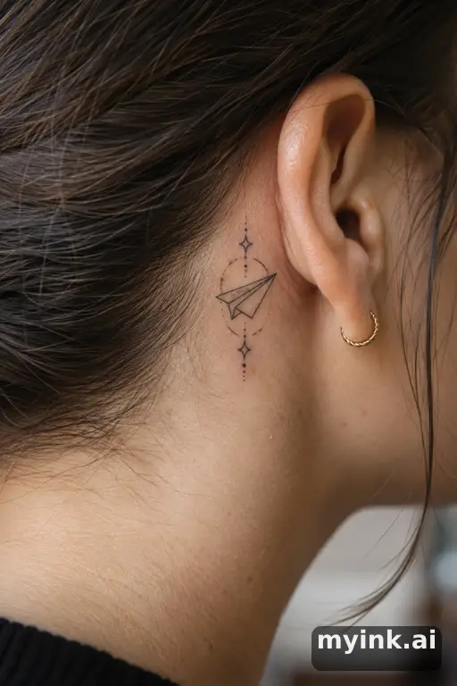 Paper plane — Geometric Small Tattoo reference image