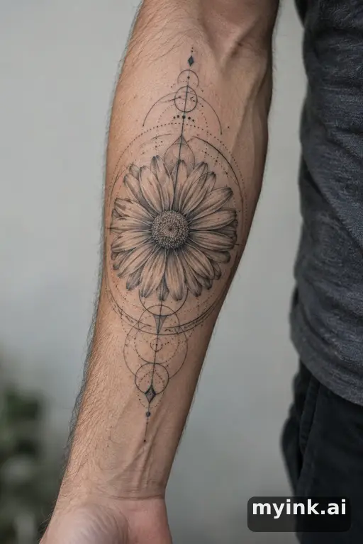 Daisy — Geometric Forearm Tattoo reference image