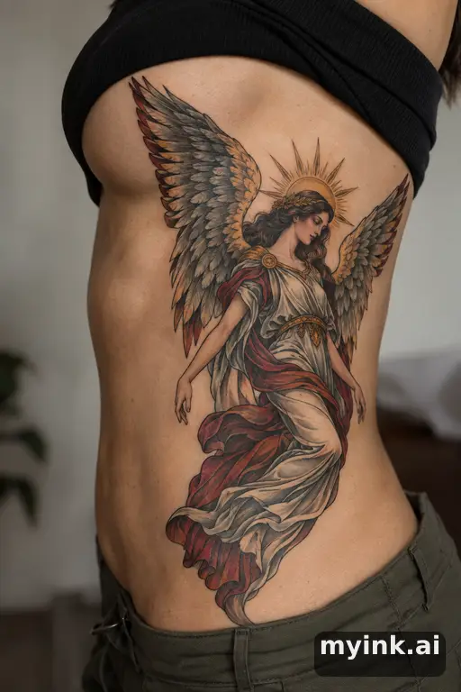 Angel with wings — Neo-Traditional Tattoo for Women reference image