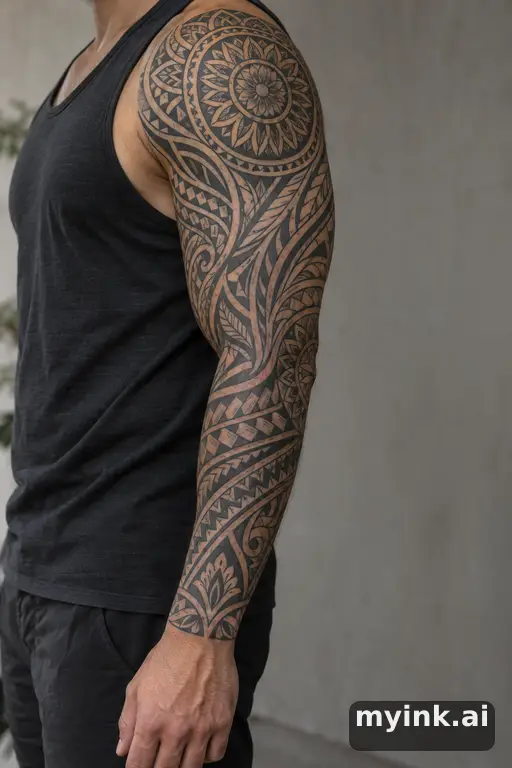 Mandala — Tribal Sleeve Tattoo reference image