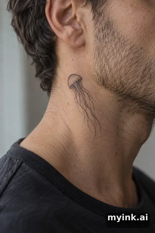 Jellyfish — Minimalist Masculine Tattoo reference image
