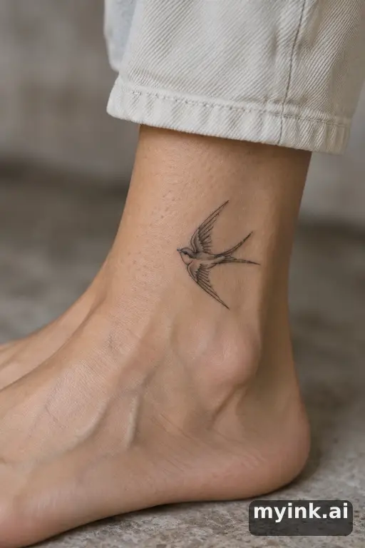 Small swallow — Fine Line Tattoo reference image