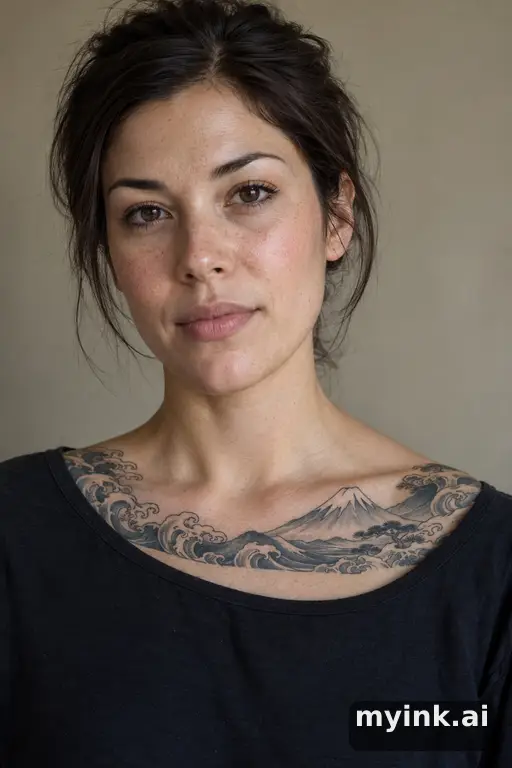 Mountain landscape β Japanese Tattoo for Women reference image