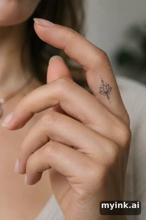 Little lotus — Geometric Small Tattoo reference image