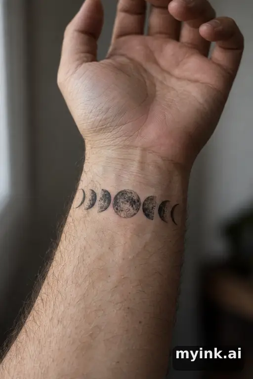 Moon phases — Dotwork Moon Tattoo reference image
