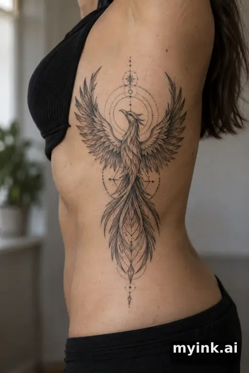 Phoenix rising — Geometric Tattoo for Women reference image