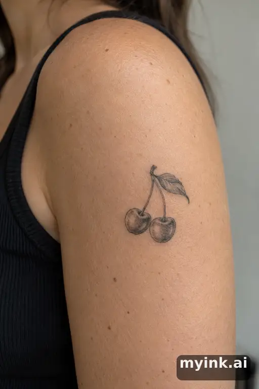 Cherry pair — Fine Line Tattoo reference image