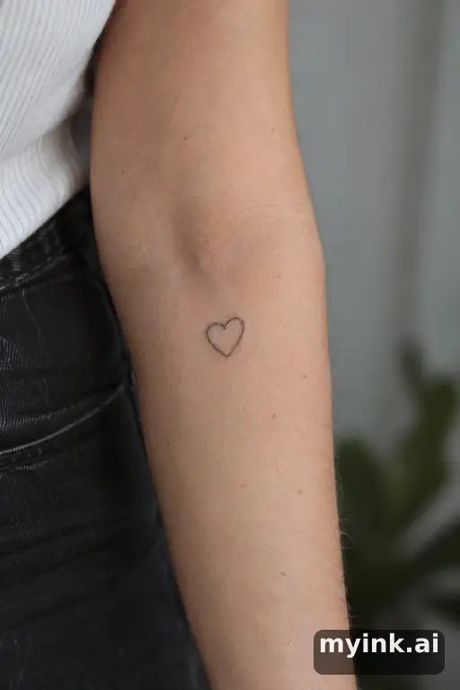 Small heart outline — Minimalist Forearm Tattoo reference image