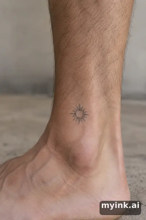 Tiny sun — Fine Line Small Tattoo reference image