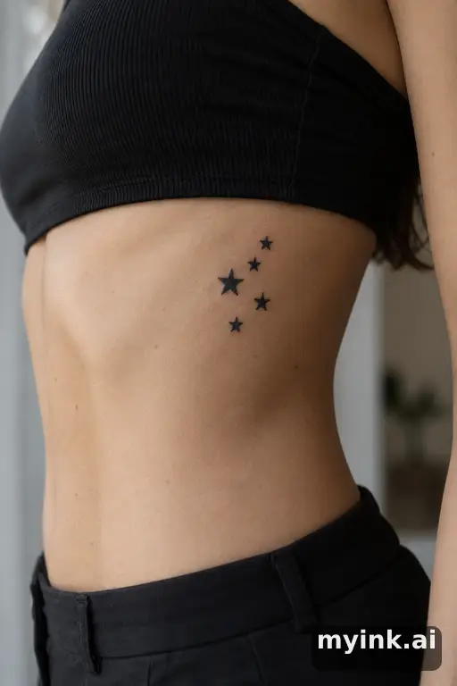 Little star cluster — Blackwork Tattoo for Women reference image