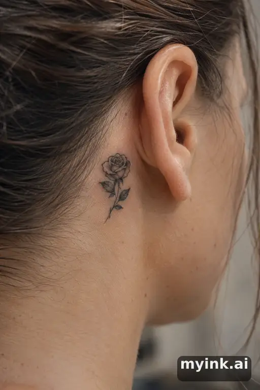 Tiny rose — Dotwork Small Tattoo reference image